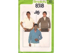 8318 MR. JIFFY PULLOVER SS-LS COLLAR TOPS PATTERN SM 34,36'' CHST